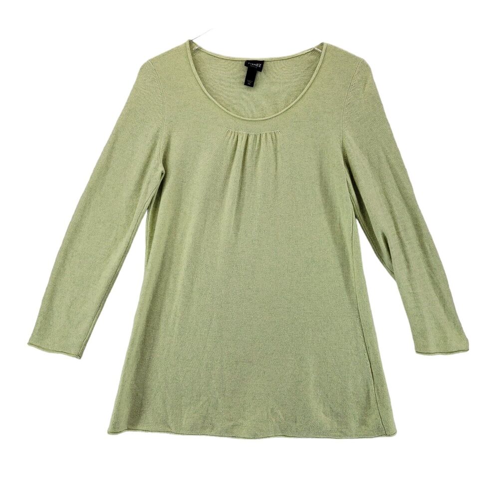 Eileen Fisher Tunic Sweater Size Petite Medium Silk Cashmere Light Yellow Green